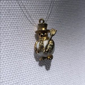 Gold tone snowman charm / pendant
